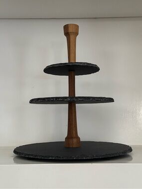 BOSKA Holland Cheese Tower - 3-Tier Slate Serving Stand (Pro Collection)